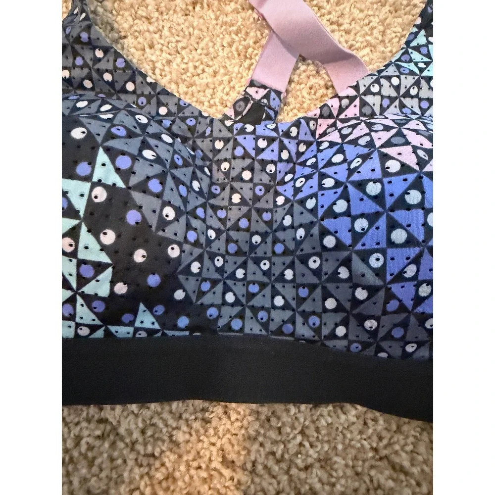 Victorias Secret Sport Incredible Bra 34B Blue Purple Geometric Racerback‎ Sport